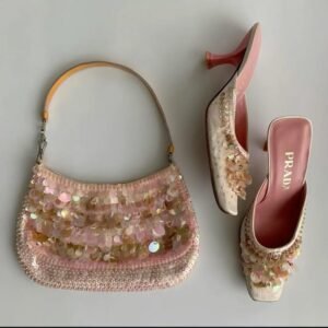 vintage prada heels nyc carrie bradshaw aesthetic sex an the city sequin bag pink accessories fashion style inspo balletcore summer spring accessories
